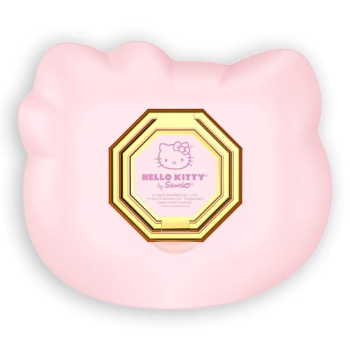 Impressions Vanity Hello Kitty 3X Magnifying Pocket Mirror with Stand, Adjustable Brightness Daylight LED Lighted Compact Makeup Mirror for Desk, Travel, Purse (Pink)