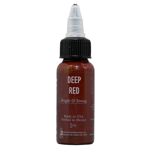 Radiant Colors Deep Red Tattoo Ink 1oz Bottle Professional Color Ink for Real Skin Bold Saturation Smooth Flow Long Lasting Rich Red Tone for Tattoos
