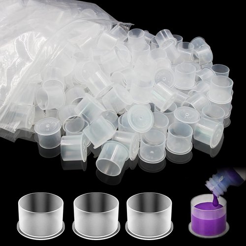 Tattoo Ink Caps - Narkysus 1000Pcs Large Ink Cups Disposable Tattoo Caps with Base #17mm Clear Plastic Pigment Caps Container Ink Cups for Tattoo Ink Tattoo Supplies