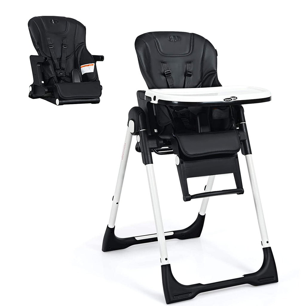 Costway 4-in-1 Baby High Chair Booster Seat Black with Adjustable Height & Recline
