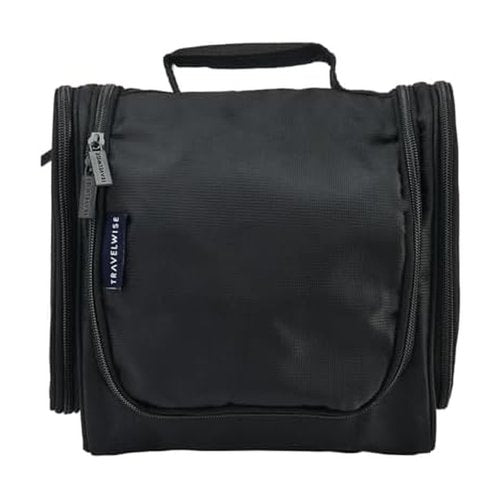 TravelWise Hanging Toiletry Bag, Travel Toiletry Organizer, Black