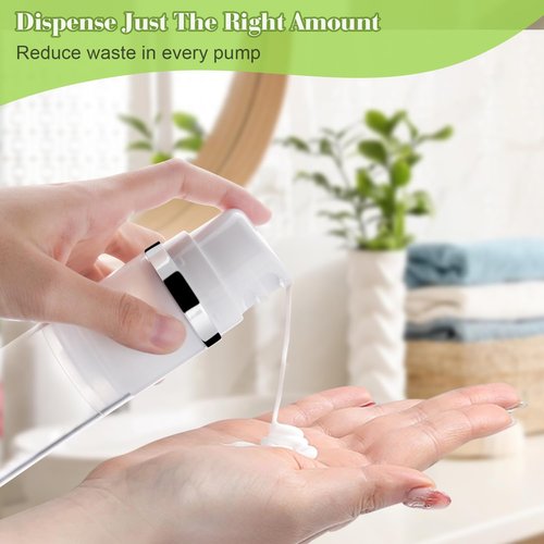 4 Pcs 150ml/5oz Airless Pump Jar Refillable Vacuum Pump Dispenser Bottles Travel Cosmetic Containers for Lotion Essence Shampoo Toiletries