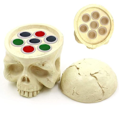 Skull Tattoo Ink Cup Holder - Yangna Skull Head Tattoo Ink Cap Holder 7 Holes Stand Hard Resin Pigment Cap Holder