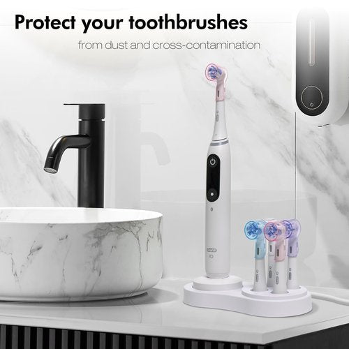 Toothbrush Head Covers & Toothbrush Holder for Oral B & iO Series, Multicolor and White