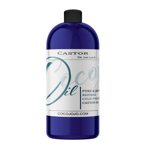Dr Joe Lab Castor Oil, Cold Pressed Castor Oil, Unrefined, Pure Hexane Free Non GMO - Natural Moisturizing Hydrating Hair Skin Face Body Nails - 32 Oz