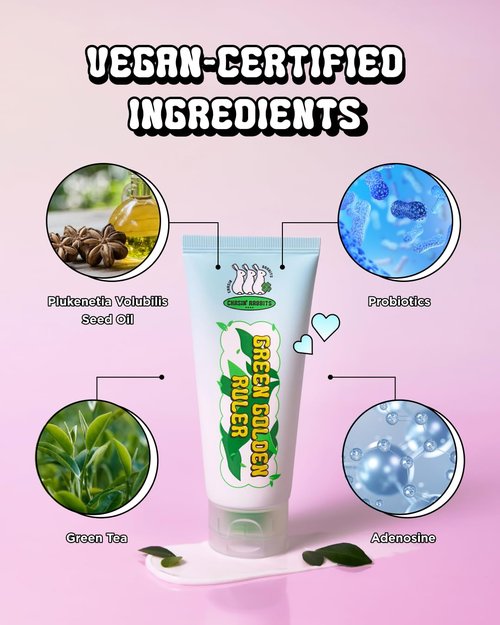 CHASIN' RABBITS Green Golden Ruler Face Moisturizer Cream | Korean Skin Care Moisturizer Face Cream with Green Tea Extract & Probiotics | Vegan Intensive Moisturizing & Nourishing (2.53 fl oz)