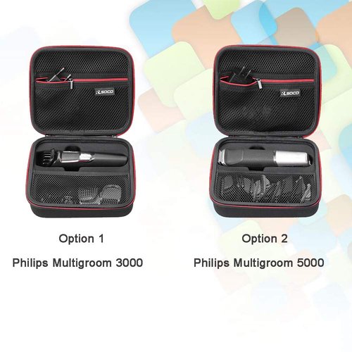 RLSOCO Hard Case for Philips Norelco Multi Groomer All-in-One Trimmer Series 3000 & Multigroom Series 5000,Fits for Philips MG3740/40,MG5910/49,MG3750/60,MG5750/49,MG3910/40 (Case Only)