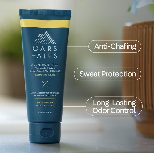 Oars + Alps Whole Body Deodorant for Men & Women, Aluminum Free & Natural Deodorant with Ylang Ylang, Citrus, Patchouli, Multi-Action Odor Defense, Long Lasting, Anti-Chafe, Variety 3 Psck, 2.5oz