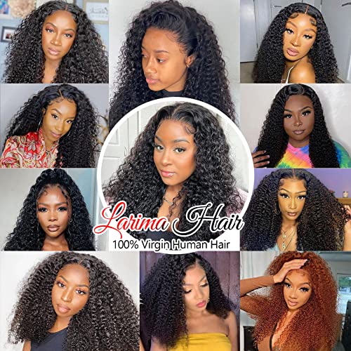Curly Lace Front Wig Human Hair 13x4 HD Lace Wigs Pre Plucked with Baby Hair Kinky Curly Human Hair Wig 180% Density Wear and Go Glueless Wig 100% Virgin Hair Full and Soft Natural Color 22Inch