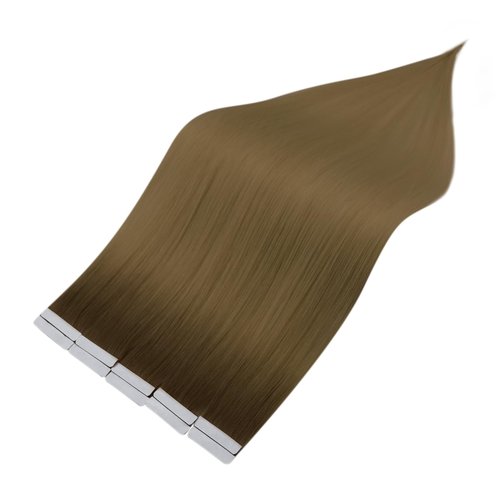 Full Shine Tape in Hair Extensions Human Hair 18 Inch Color R3 Dark Brown to 8 Light Brown Ombre Virgin Injected Seamless Tape in Hair Extensions Seamless Extension Silky Straight 12.5Grams 5Pcs
