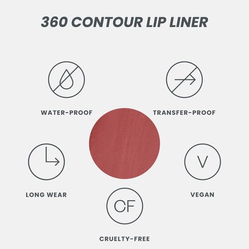 Wonderblading Lip Stain Peel Off Masque (First Kiss) with 360 Contour Lipliner (Ruby)