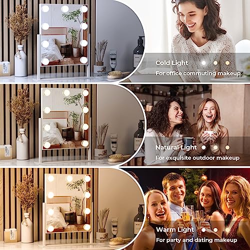 ZL ZELing Vanity Mirror with Lights,Makeup Mirror with Lights,Light up Mirrors with Smart Touch 3 Colors Dimmable,Mirror with Lights with 360¡Æ Rotation