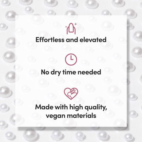 Glamnetic Nail Stickers for Nail Art - Pearlfect | 3D Pearl Adhesive Nail Decals, Customizable | 120 Gems Per Sticker Sheet, 4 Sizes