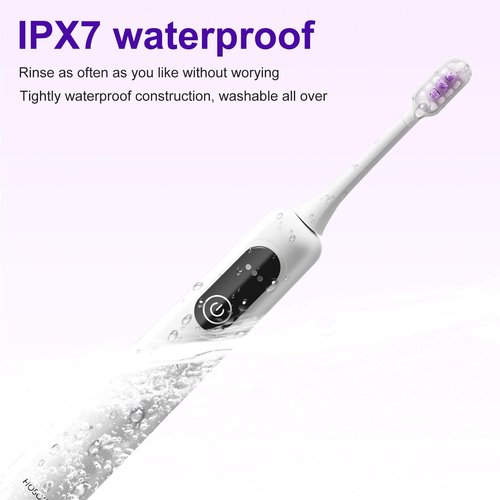 HOSOKA Electric Toothbrush for Adults, 60° Oscillating & Vibration Sonic Electric Toothbrush, Wave Toothbrush with Configurable App, 3 Brush Heads, Magnetic Rechargeable Travel Toothbrush, IPX7