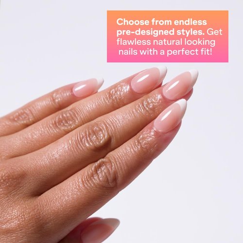 YN Young Nails Press On Nails - Glue On Fake Nails for Women,Medium Oval Shape, Includes Nail Glue, File, Tabs, Quick and Easy Application (Rainbow Orbit)