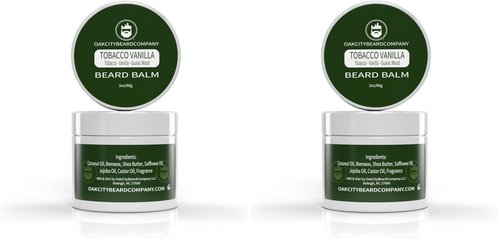 Oak City Beard Company - Tobacco Vanilla - 2 Ounce - Beard Balm - Tobacco - Vanilla - Guaiac Wood - Beard Conditioner (Pack of 2)