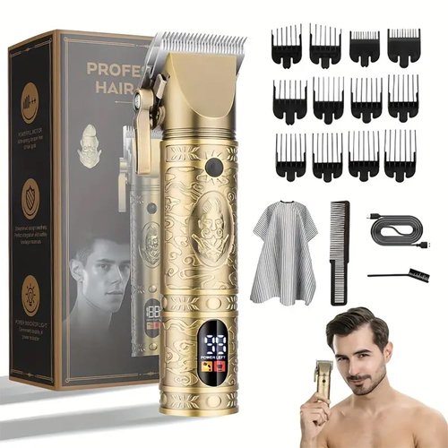 YHAYHO Hair Clipper for Men, Cordless Hair Clipper, Rechargeable Hair Cutting Machine with LED Display