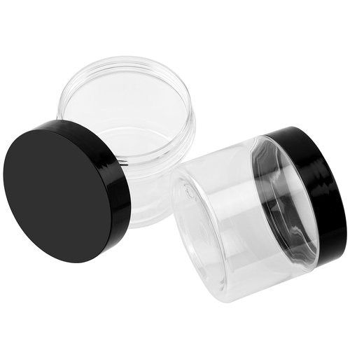 LEXININ 40PCS 5oz Plastic Jars with Lids, 150ml Clear Storage Jar, 71 x 59mm Wide Mouth Refillable Storage Containers for Food, Coffee Bean, Snack
