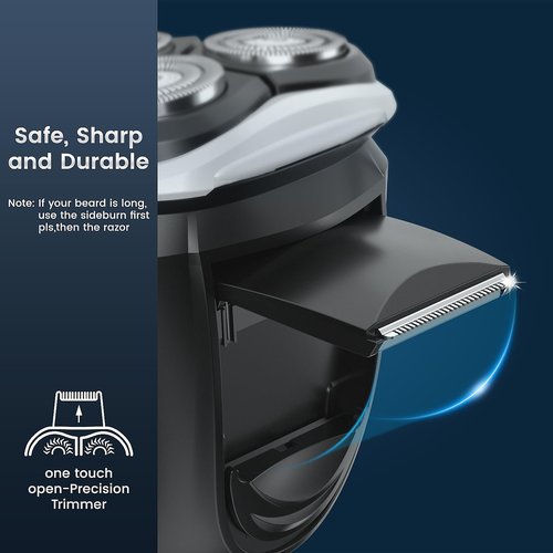 SweetLF Men's Electric Razor | Wireless Charging | Long Battery Life | 3-Blade Design | Wet & Dry Shaving