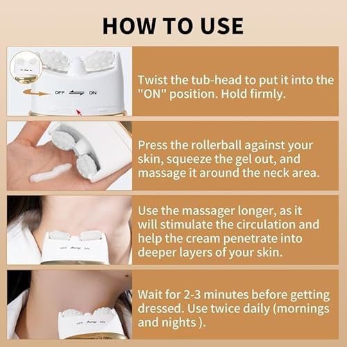 BNCHI AH-8 Firming Neck Cream & Electric Massage Eye Cream Bundle, Revitalizing Smooth of Eye Fine Lines, Eye & Neck Treatment, Lift Crepey Anti-Wrinkle, Deep Hydration Skincare Skin Moisturizer