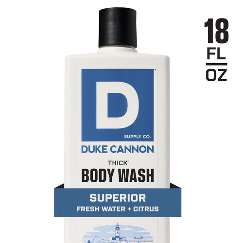 Duke Cannon Thick Body Wash - Superior, Men’s Premium Body Wash, Deep Clean, Refreshing Scent, Large 18oz Bottle, Sulfate-Free, Moisturizing Formula (3 Pack)