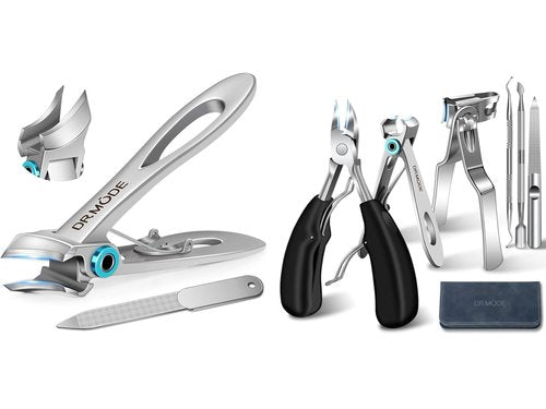 Toenail Clippers for Seniors Thick Toenails, Wide Jaw Opening Slanted Curved Toe Nail Clippers for Men Thick Ingrown Nails, Large 360 Degree Rotary Fingernail Clipper Nail Cutter