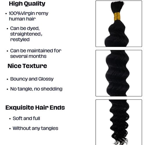 Boho Human Braiding Hair Curly for Boho Braids Human Boho Braiding Hair Boho Curly Hair for Braiding 24 inch