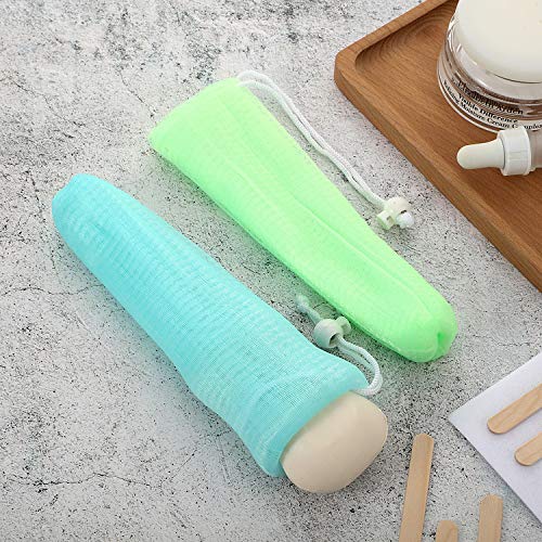 Boao Mesh Soap Bar Loofah Exfoliating Mesh Soap Saver Bag Pouch Bubble Foam Net for Body Facial Shower Cleaning Tool(10 Pieces)