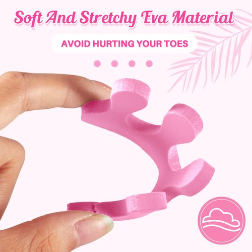 Mumufy 250 Pairs Sponge Toe Separators Pedicure Tool Kit Soft Toe Spacers for Pedicures Spreaders Finger Dividers for Women Men Feet Nail Manicure Toenails Art Painting Polish Spa (Pink)