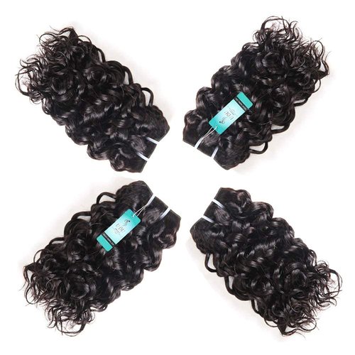 UDU Malaysian 50g 1B# Human Hair Extensions Remy Hair Bundles Short Curly Hair (8 inch without closure)
