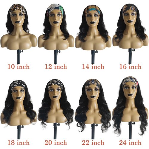 Hailriss Headband Wig Human Hair Body Wave Headband Wigs for Black Women Human Hair Wear and Go Glueless Wigs Brazilian Body Wave Short Bob Wig 16 inch