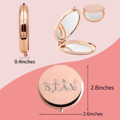 MYOSPARK K-POP Group Gift Stay Fandom Compact Makeup Mirror K-POP Music Lover Merchandise for K-POP Fans (Stay Mirror)