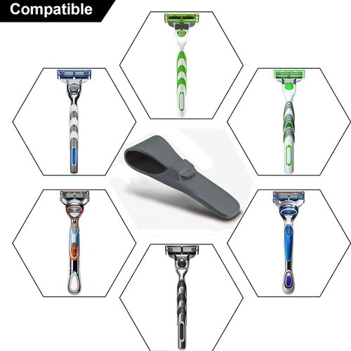 LinMei 3PCS Silicone Razor Travel Case Compatible with Gillette, Parker, Merkur Razor