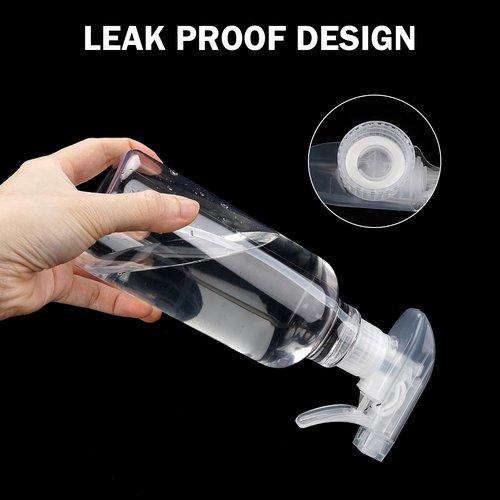 Hethyo 3 Pack Plastic Spray Bottles Empty Spray Bottle 10oz/300ml Heavy Duty Spraying Bottles Mist/Stream Water Bottle for Cleaning Solutions, Essential Oils, Hair (clear)