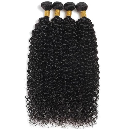Kinky Curly Human Hair Bundles Afro Curly Bundles Natural Black 16 16 16 Inch Double Weft Unprocessed Remy Hair Extensions Healthy And Soft Daily Wear