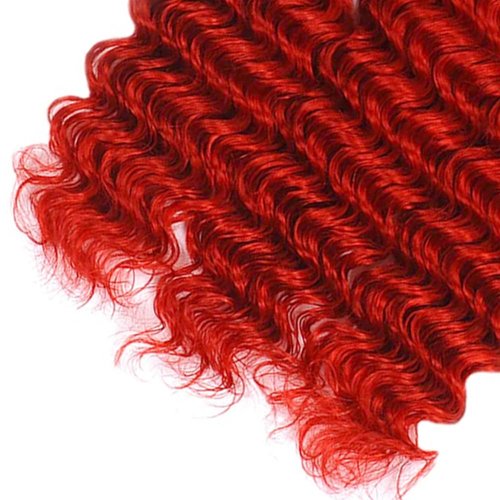 12 14 16 inch Red Human Hair Bundles 1B/Red Deep Wave 3 Bundles Brazilian Unprocessed Remy Hair Ombre Red Bundle 300g
