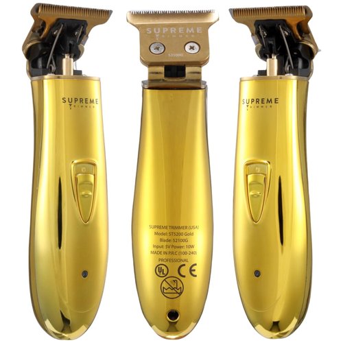 Supreme Trimmer T-Shaper ST5200 – Gold Cordless Liner & Beard Edger for Men | Professional Zero Gap Barber Clippers | Lightweight, Long Battery, LED Display