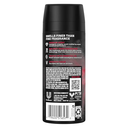 Axe Deodorant Body Spray Cherry Spritz Fine Fragrance Aluminum Free 4.0 oz