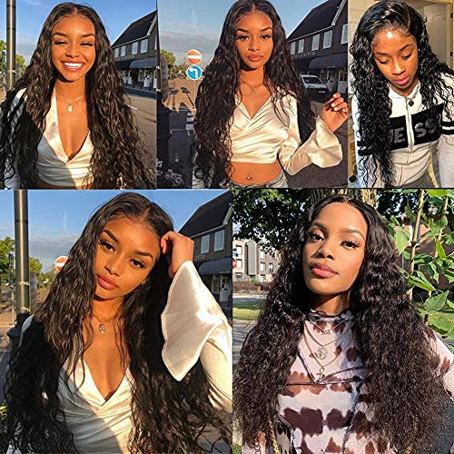Brazilian Virgin Deep Wave Hair 3 Bundles 9A 100% Unprocessed Virgin Brazilian Remy Human Hair Loose Deep Wave Hair Bundles Human Hair Extensions Natural Black for Black Women (26 28 30)