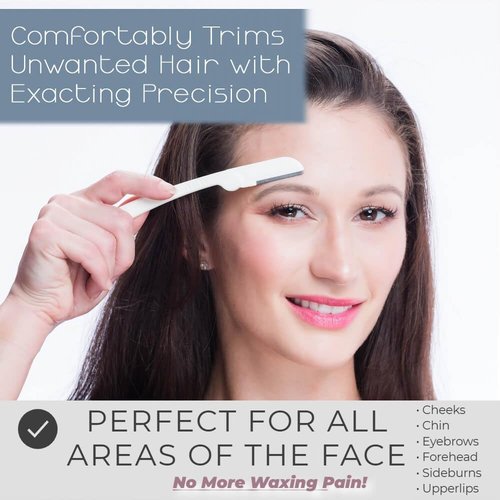 Dermaplaning Tool (9 Count) and Dermaplane Oil Bundle – Easy to Use Face Razor with Smooth Glide Shave Oil for Gentle Exfoliation