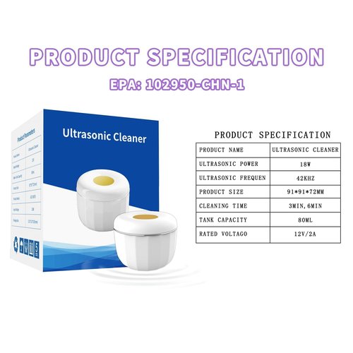 Portable Ultrasonic Retainer Cleaner,Cleans with just water,42kHz Mini Cleaning Machine for all Dental Appliances,Jewelry,Diamonds,Aligner,Whitening Trays,Night Dental Mouth Guard((2025Upgraded))