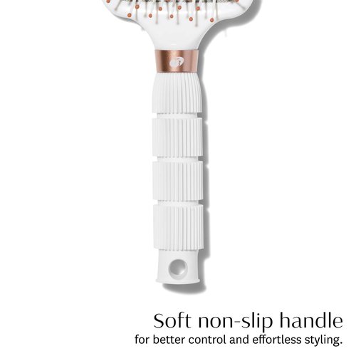 T3 Smooth Paddle Brush | Cushioned Body and Wide Flat Base for Gentle Styling | Heat Resistant Bristles