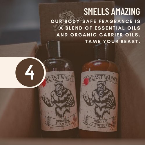 Johnny Slicks Shampoo - Supports Hair Hydration & Volume - Organic Oils & Natural Cleanse - Castor Oil, Aloe Vera, Jojoba - Original Scent - 16 oz