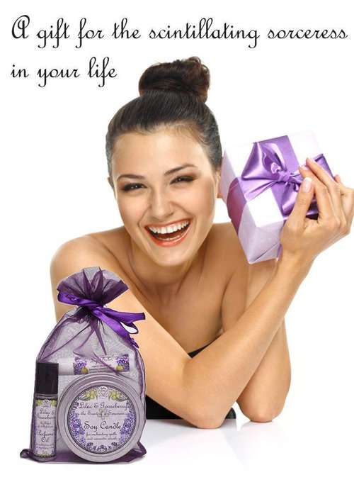 Lilac & Gooseberry Gift Set | Perfume with Soy Candle Tin and Lip Balm | Full Size Products | Yennefer Scent of a Sorceress by Bella Des Natural Beauty