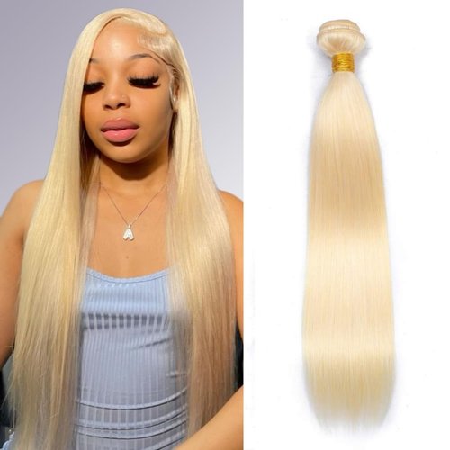 613 Bundles Human Hair 20 Inch Straight Blonde Bundles Human Hair 100% Unprocessed 12A Grade Brazilian Virgin Raw Hair Quick Weave 1 Bundles Hair Extensions for Women