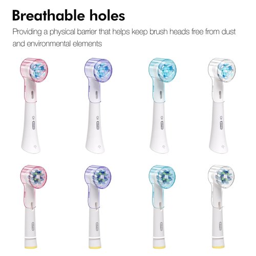 Toothbrush Head Covers & Toothbrush Holder for Oral B & iO Series, Multicolor and White