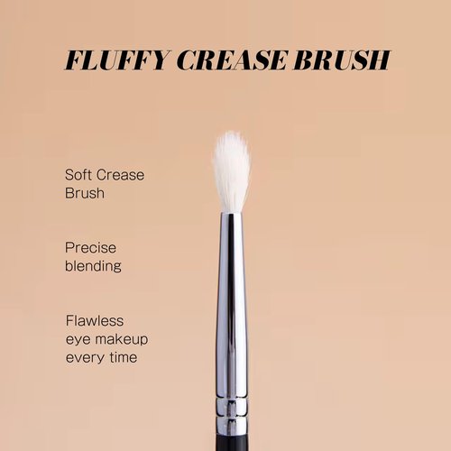 Younique Fluffy Crease Brush for Eye Makeup | Soft Synthetic Eyeshadow Blending Brush | Durable Eye Shadow Brush for Crease Precision | Lightweight Makeup Tool for Smooth Application