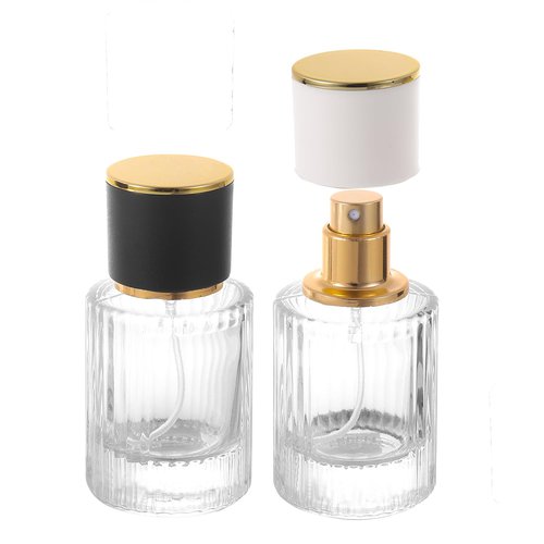 YWG Stone Vintage Perfume Bottles, 2 Packs 30ml Glass Atomizer Travel, Empty Clear Perfume Spray Bottle Essential Oil Container Sprayer Cologne Atomizer for Men