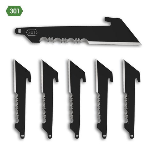 OUTDOOR EDGE RazorSafe 3" Black Utility with Serrations - 6 Pack of Black EDC Utility Blades, Compatible 3" Razor Blade Knives, Perfect for Work & Everyday Carry