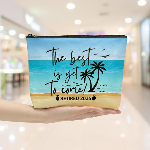 Sldpngo Retirement Gifts for Women 2025 Makeup Bag, Happy Retirement Retired Coworker Leaving Gifts for Women, The Best Is Yet to Come Retirements Cosmetic Bag